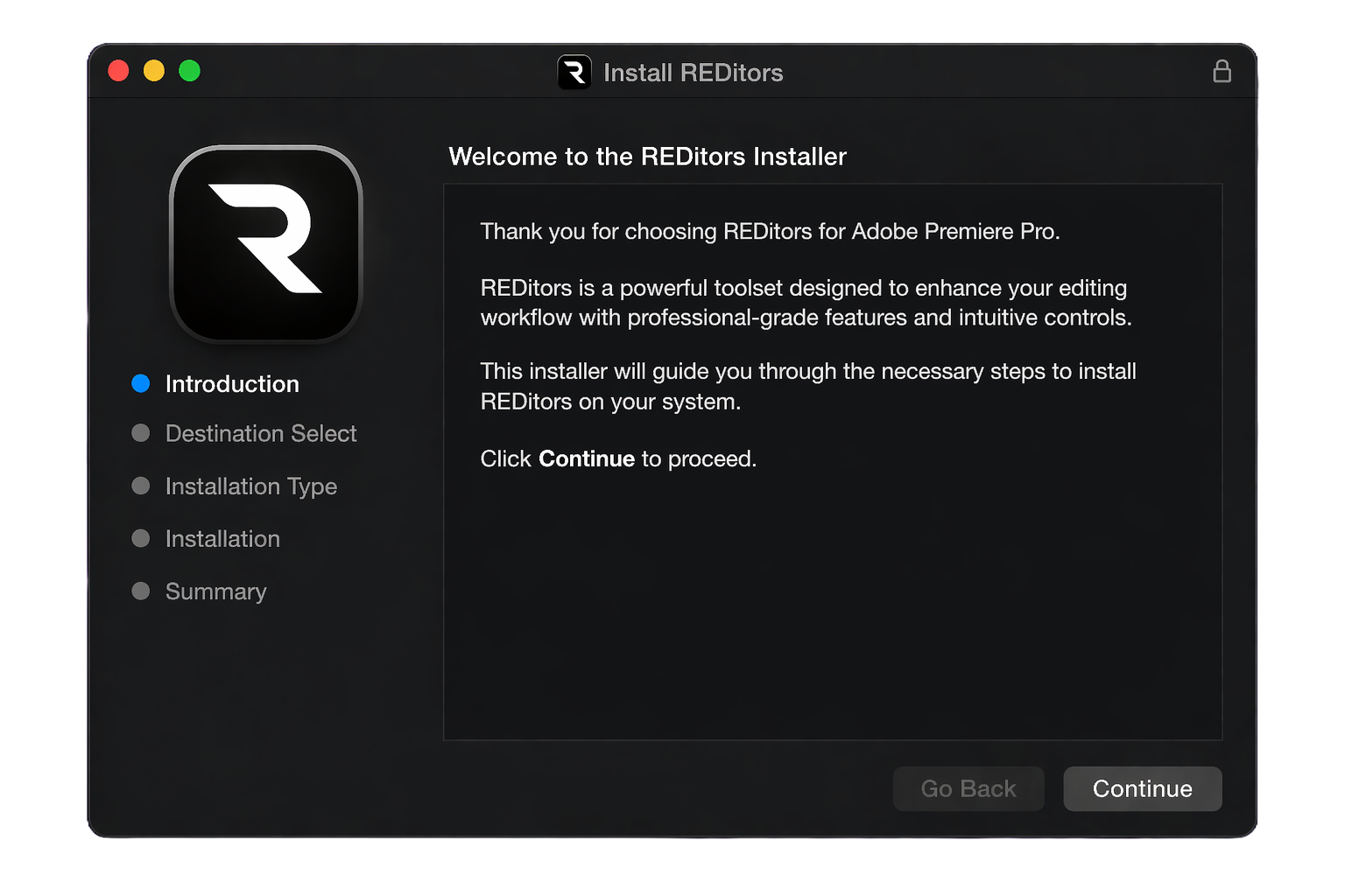 Install step screenshot